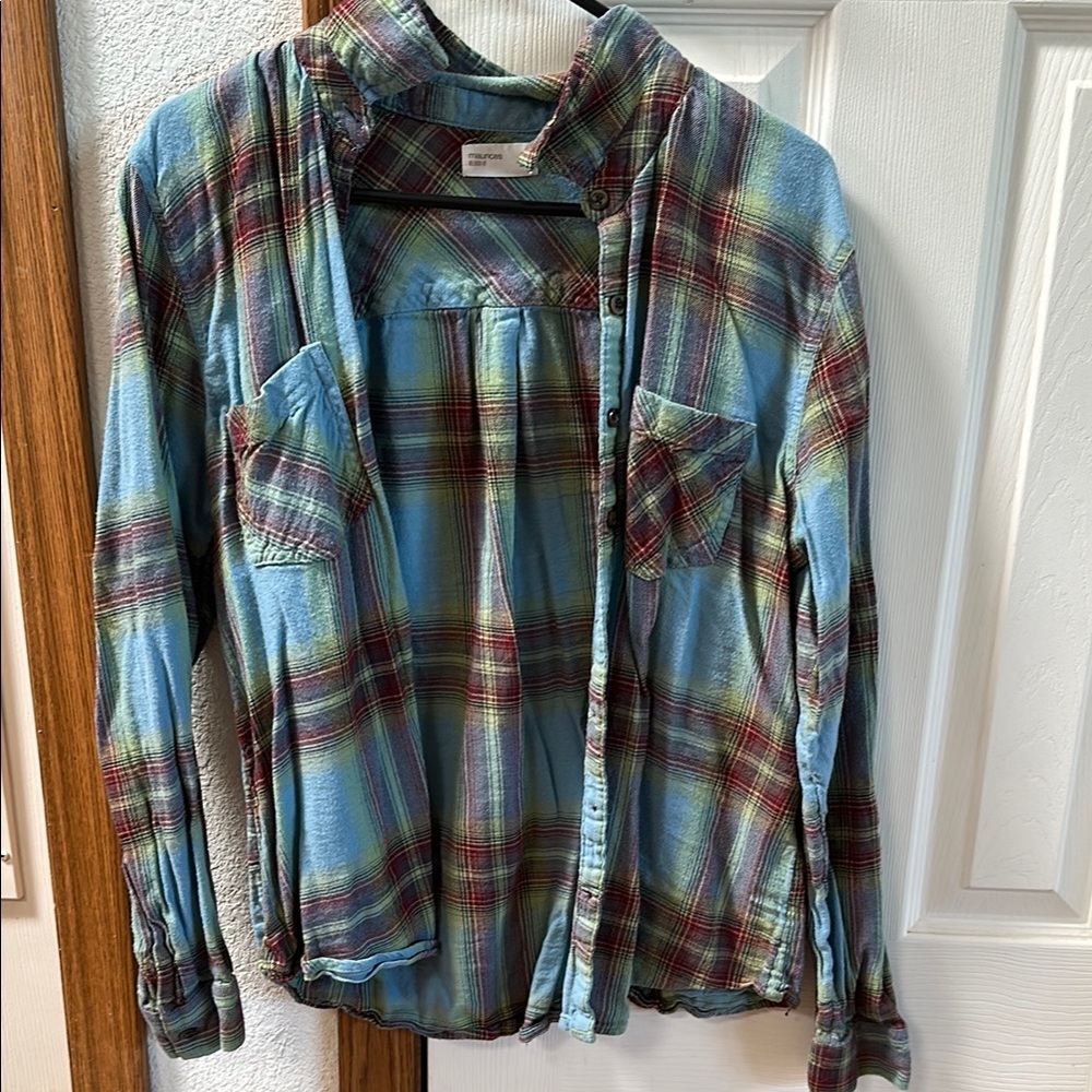 Plaid Button-Up Shirt